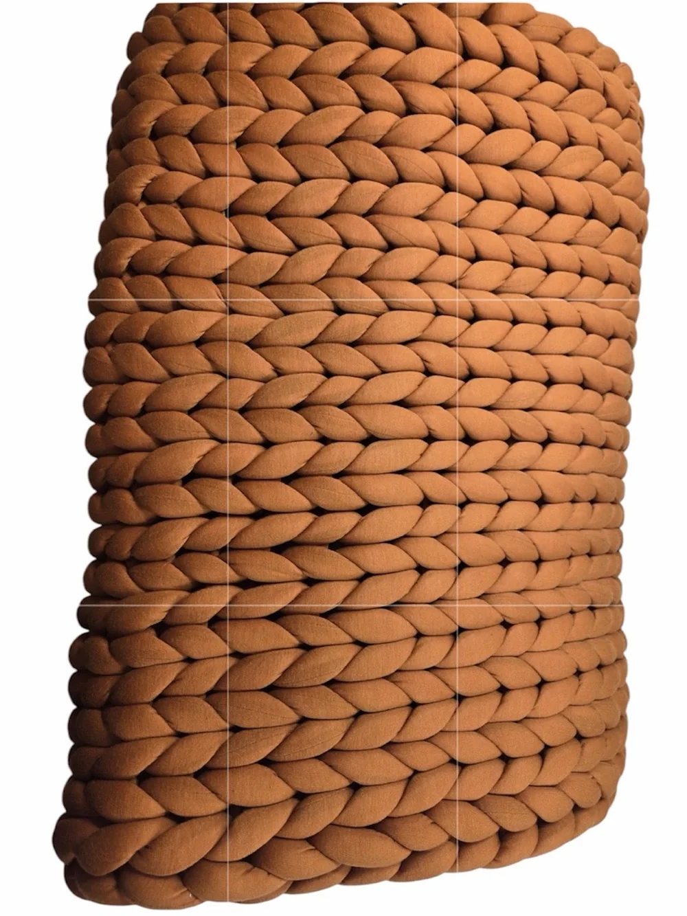 QUINCE Chunky Knit Weighted Blanket Terracotta 0540